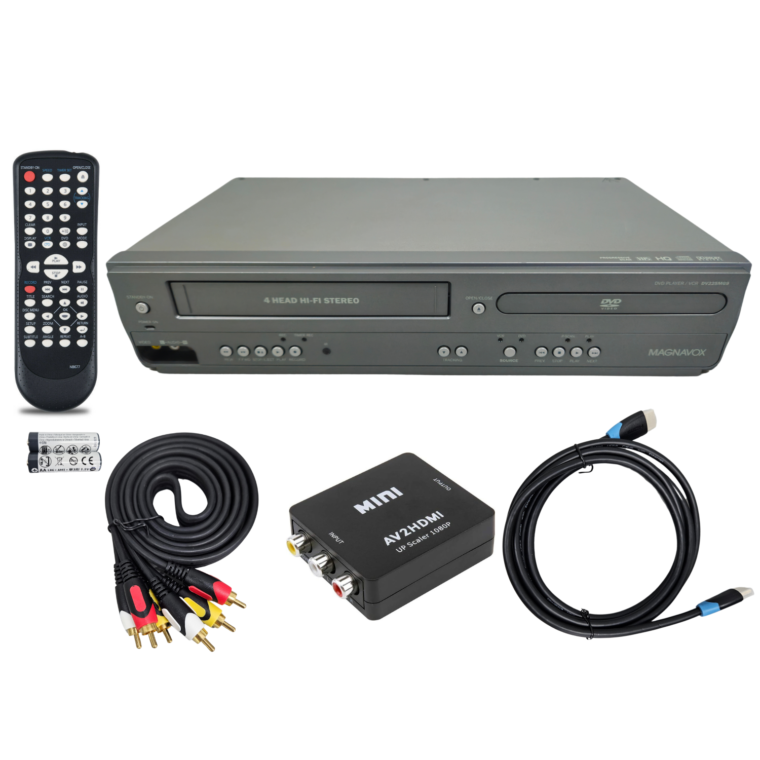 MAGNAVOX DV225MG9 DVD + VCR - NEW IN BOX - REMOTE & newest CABLES