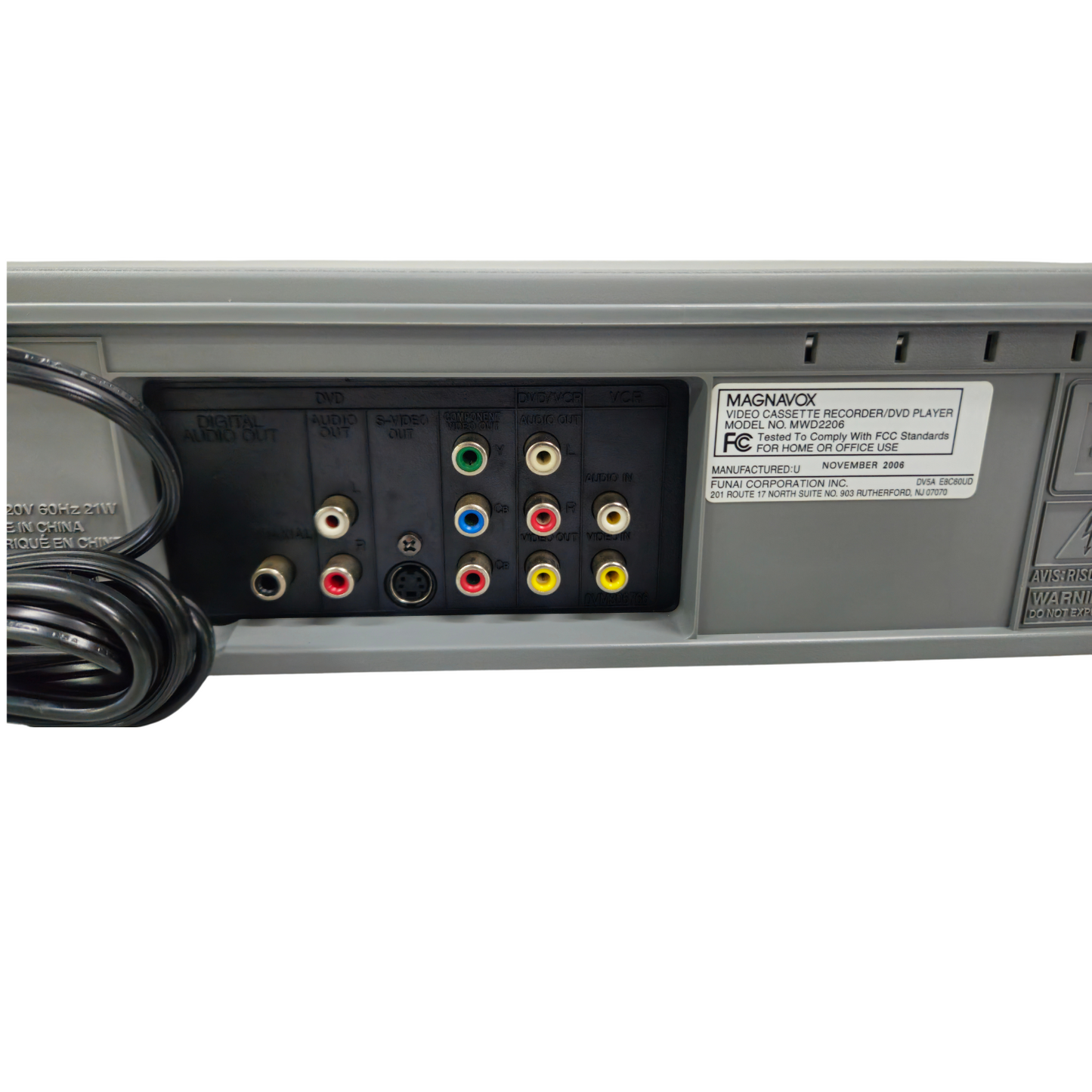 Magnavox MWD2206 DVD VCR Combo Player | 4-Head Hi-Fi VHS